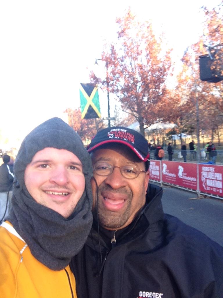 TransitiveProps's tweet image. Obviously I had to stop during the #Rothman8K to take a selfie with Philly Mayor @Michael_Nutter