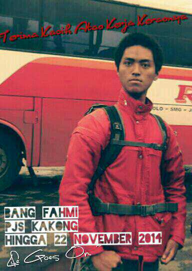 Terima kasih kepada Fahmi Maulana Kamil sebagai PJS Ketua Kongres KM-ITB 2014/2015 atas kontribusinya selama ini.