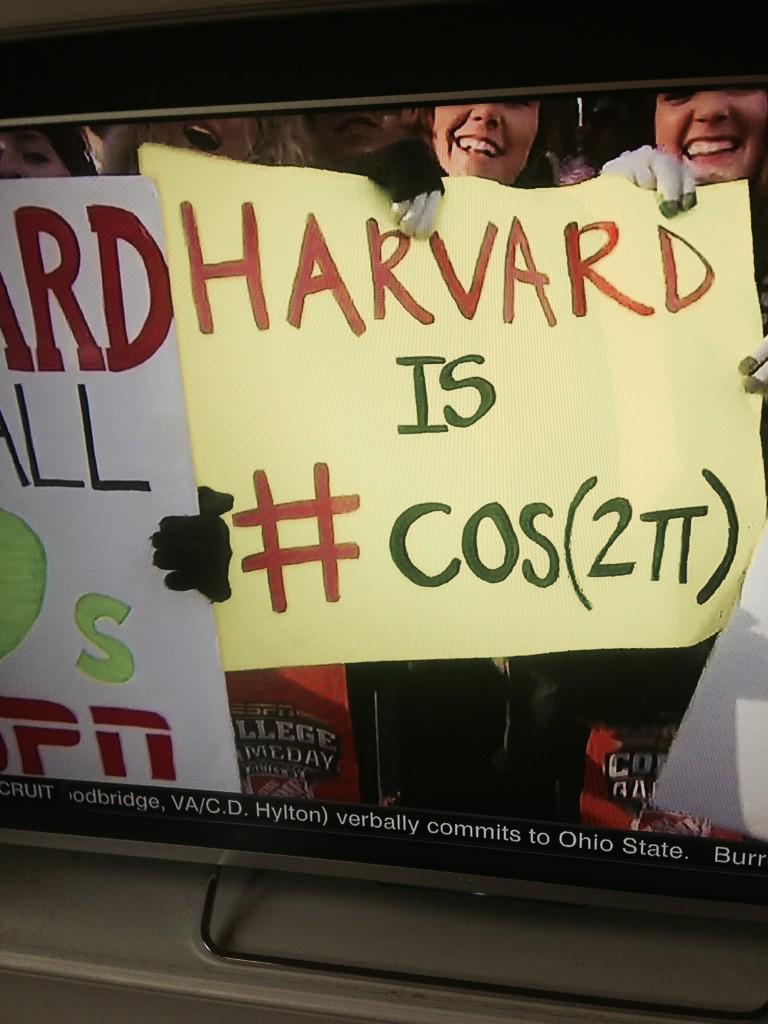 RebeccaAnn327's tweet photo. Harvard knows how to trash talk http://t.co/X2oYyiPwqN