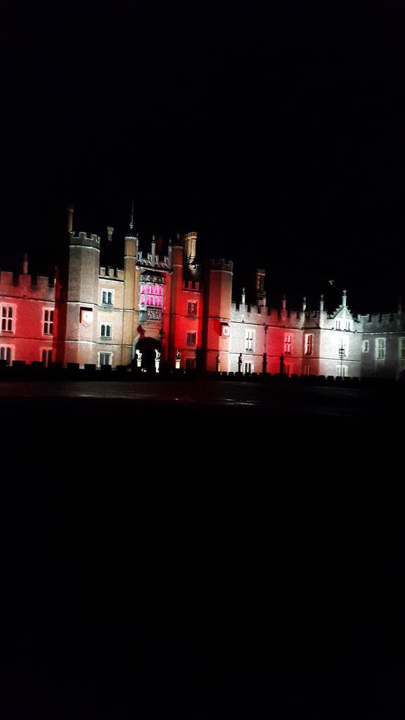 With the skating rink in full swing, Hampton Court Palace is delightfully illuminated in a myriad of colours.