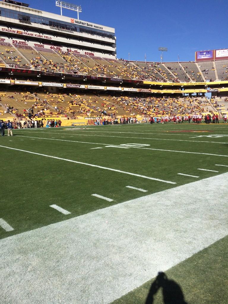 SeaTurtleFB's tweet photo. Sun Devil Stadium is already filling up for our game tomorrow night #ShellShocked http://t.co/Z2BFiprsC0