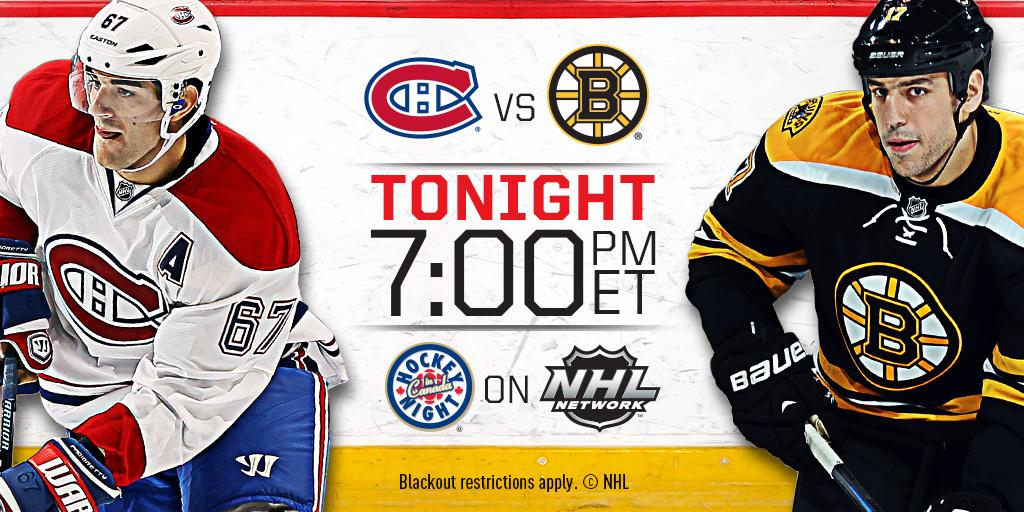 NHL's tweet photo. .@CanadiensMTL have won 2 meetings with @NHLBruins already. Do they make it a 3rd? http://t.co/f1ou7oXwaN #MTLvsBOS http://t.co/YqOCQNjvg6