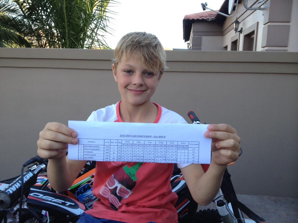 MapsRacing's tweet image. 2014 "PERFECT SEASON" in the 50 pro class for John-Henri Vaughan. 18 wins out of 18 heats. @MotocrossSA