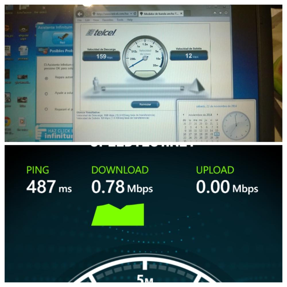 elamigo1965's tweet photo. @Profeco telcel me dice 198 kbps descarga otra App me dice 0.78 Mbps tengo contratado 1000 kbps CON TELMEX. FRAUDE!! http://t.co/qAlcs3L1R1