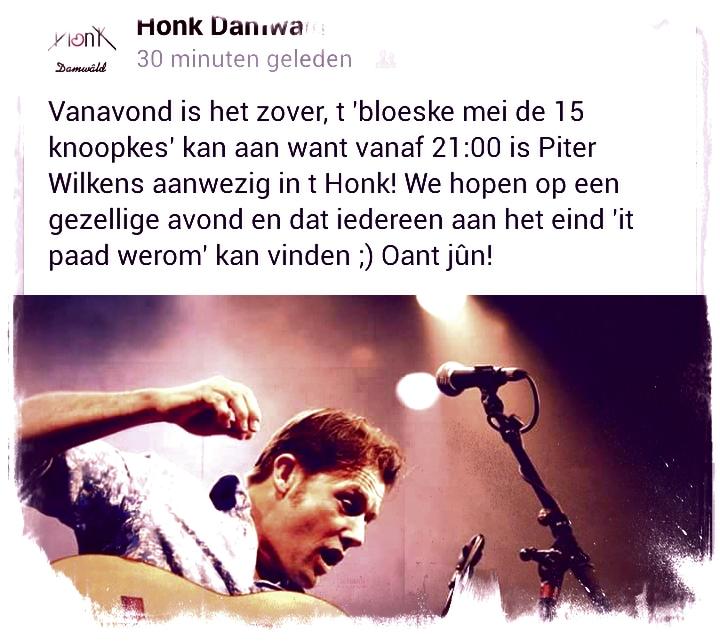 Vanavond Piter Wilkens in een uitverkocht Honk!