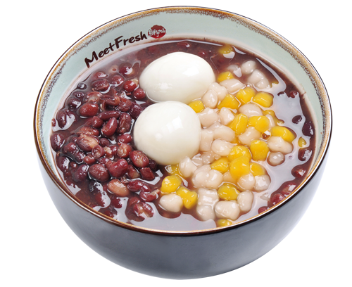 LoveMeetFresh's tweet photo. We want sesame, please! 

Red Bean Soup with Sesame Rice Balls and taro #meetfresh http://t.co/Qylp5cgnEY