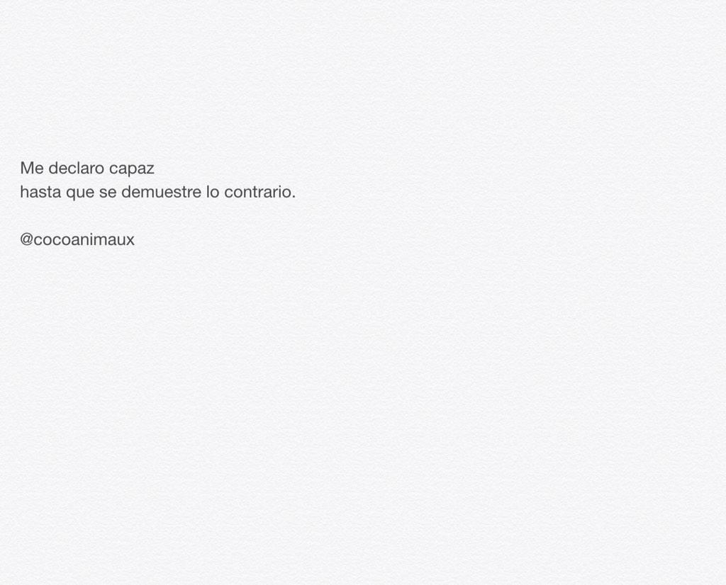 cocoanimaux's tweet photo. Me declaro capaz
hasta que se demuestre lo contrario.

#cuentoscocos #microcuento #microcuentos #microrrelato http://t.co/Azt7WnzaZh
