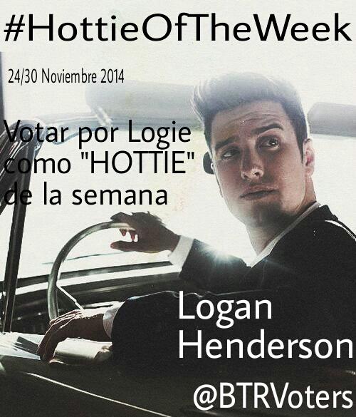 BTRVoters's tweet photo. #Rushers y #Loganators! Votar por Logie como "HOTTIE" de la semana! #HottieOfTheWeek Logan Henderson @ENews http://t.co/0Depi9O3WK