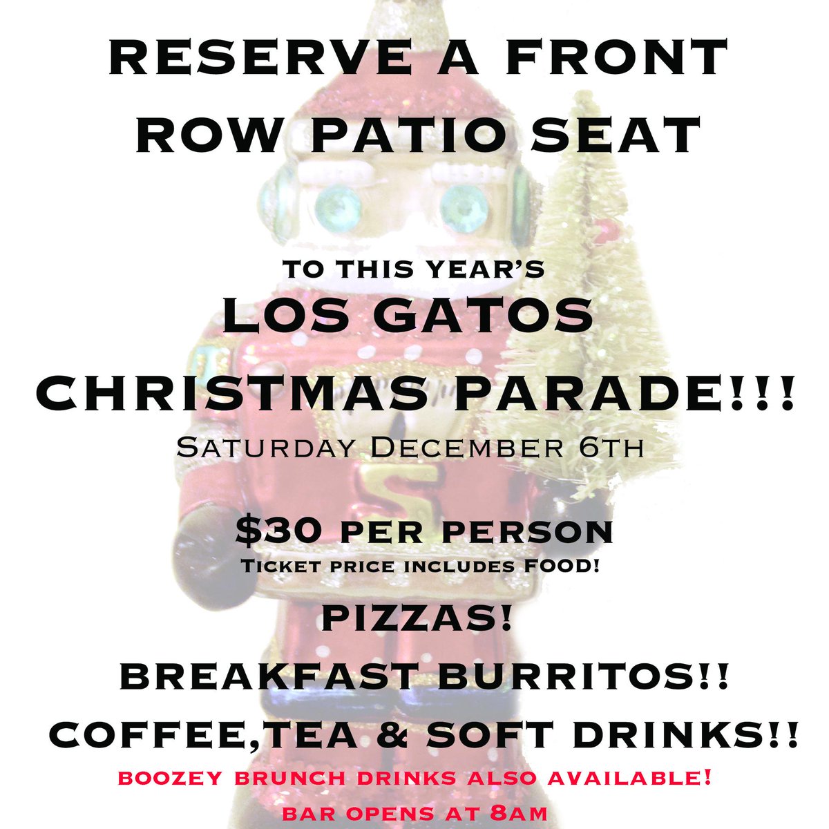 OakRye's tweet photo. now taking reservations for our patio seating for the Los Gatos Christmas parade! http://t.co/spXYoyCacw