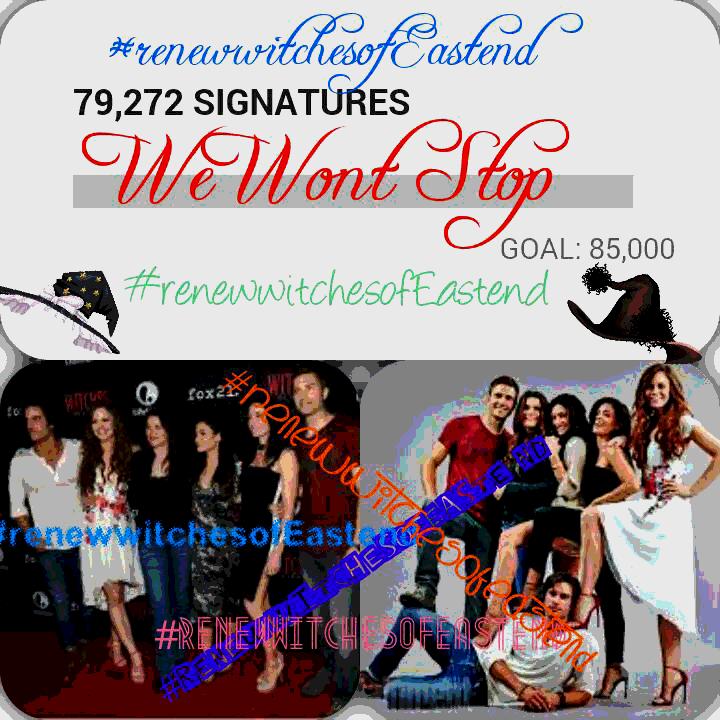 Tnisharodriguez's tweet photo. #wewontstop #RenewWitchesOfEastEnd @danielditomasso @RichardHatem @Angel_cakes37 @WOEE_gifs @MadchenAmickFan 79,272👊 http://t.co/CNQ6uVG07A