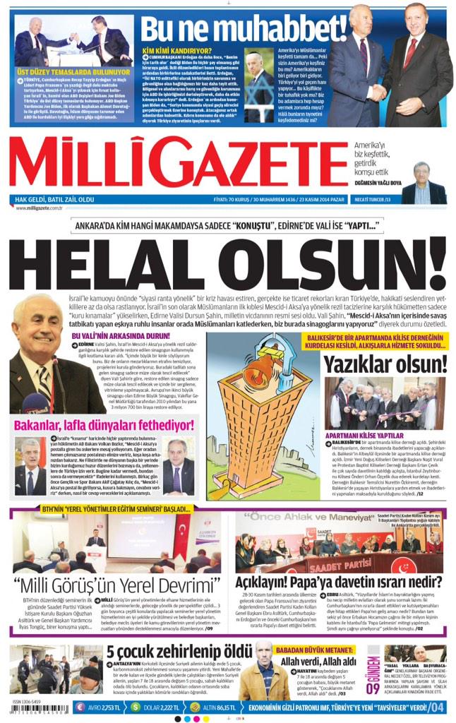 MustafaKurdas's tweet photo. Manşet: HELAL OLSUN
Ankara'da kim hangi makamdaysa sadece 'konuştu', 
Edirne'de vali ise yaptı... http://t.co/fkSgAiJkyR