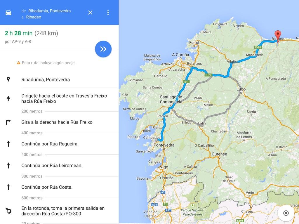 txemavalenzuela's tweet photo. De Ribadumia a Ribadeo, 248 km. #descubreGaliciaconNico #UTNHablaNicolás http://t.co/dMtlaciTCg