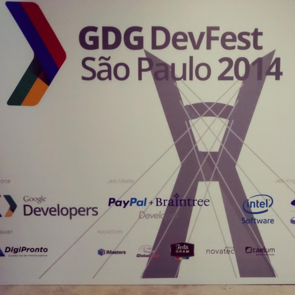 lrpinheiroo's tweet photo. #DevFestSP14 Foi incrível ver tecnologias como Polymer e JS que estudei a pouco com o @giulianobertoti na #FatecSjc http://t.co/D6zPPGCp2X