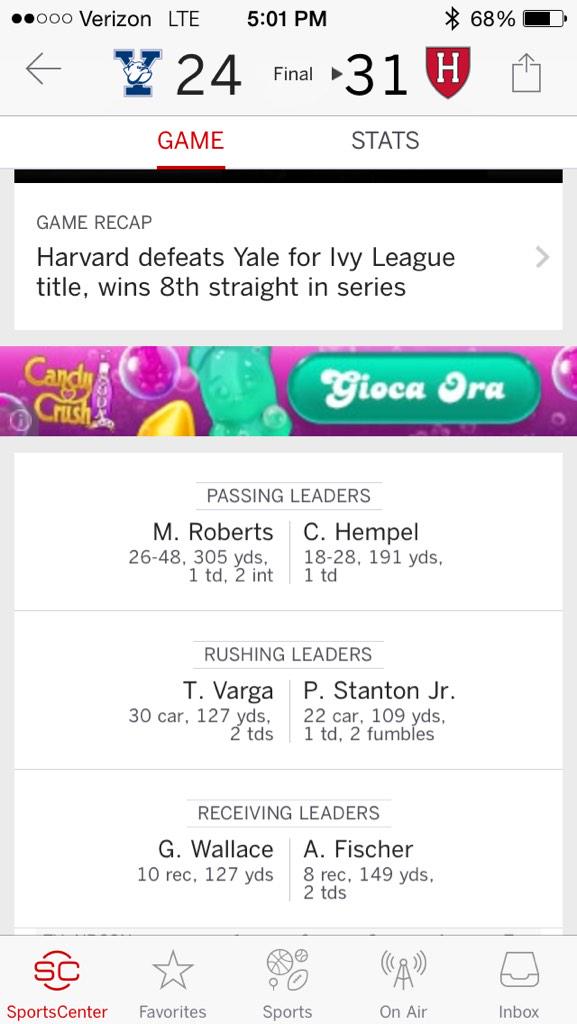 maxw4353's tweet photo. My boy @chempel28 crushing it for Harvard! @ahemp85 http://t.co/wWQt0b2Qys