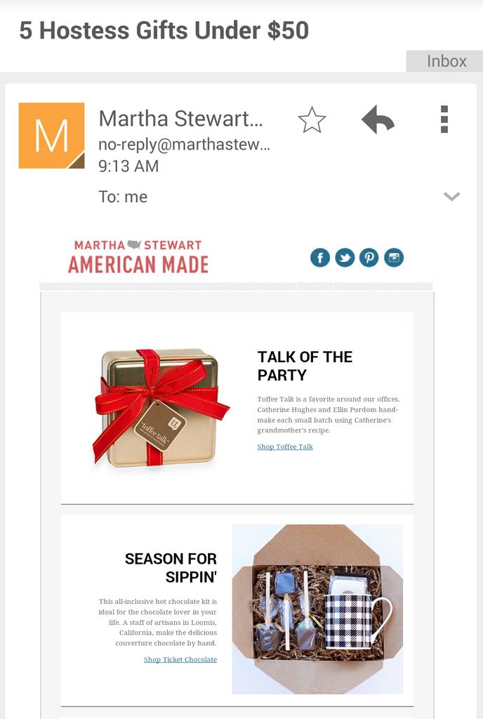 ticketchocolate's tweet photo. Proud to be featured in today's @MS_Living 5 Hostess Gifts Under $50 #ticketchocolate #hotchocolate #chocolate http://t.co/Jvg5Gr5D8Z