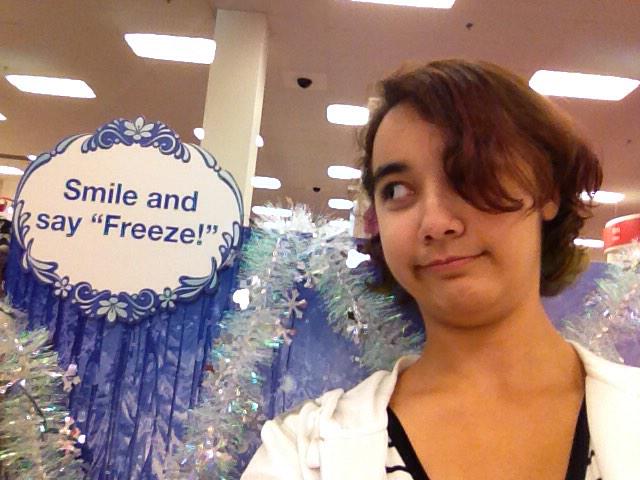 ezool18's tweet photo. Let it go, let it go. Hold it back a little more. #DisneyFrozenatTarget http://t.co/eFmn35HBJM