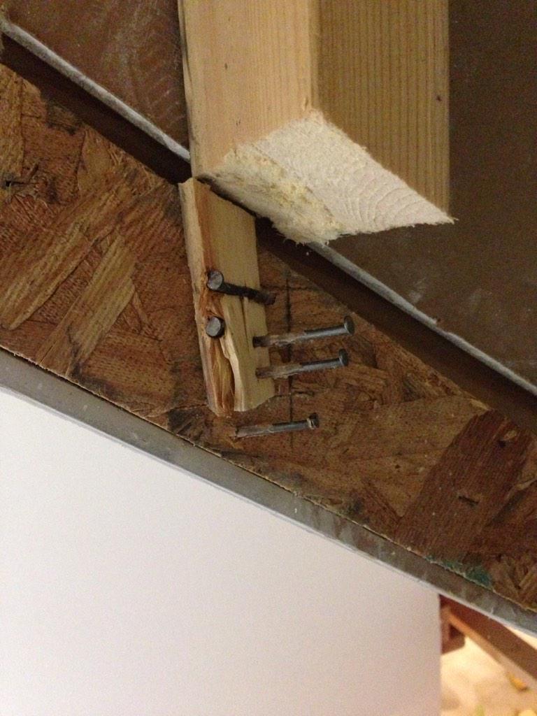 layneibel's tweet image. Stupid carpenters and their nail guns. #poorworkmanship