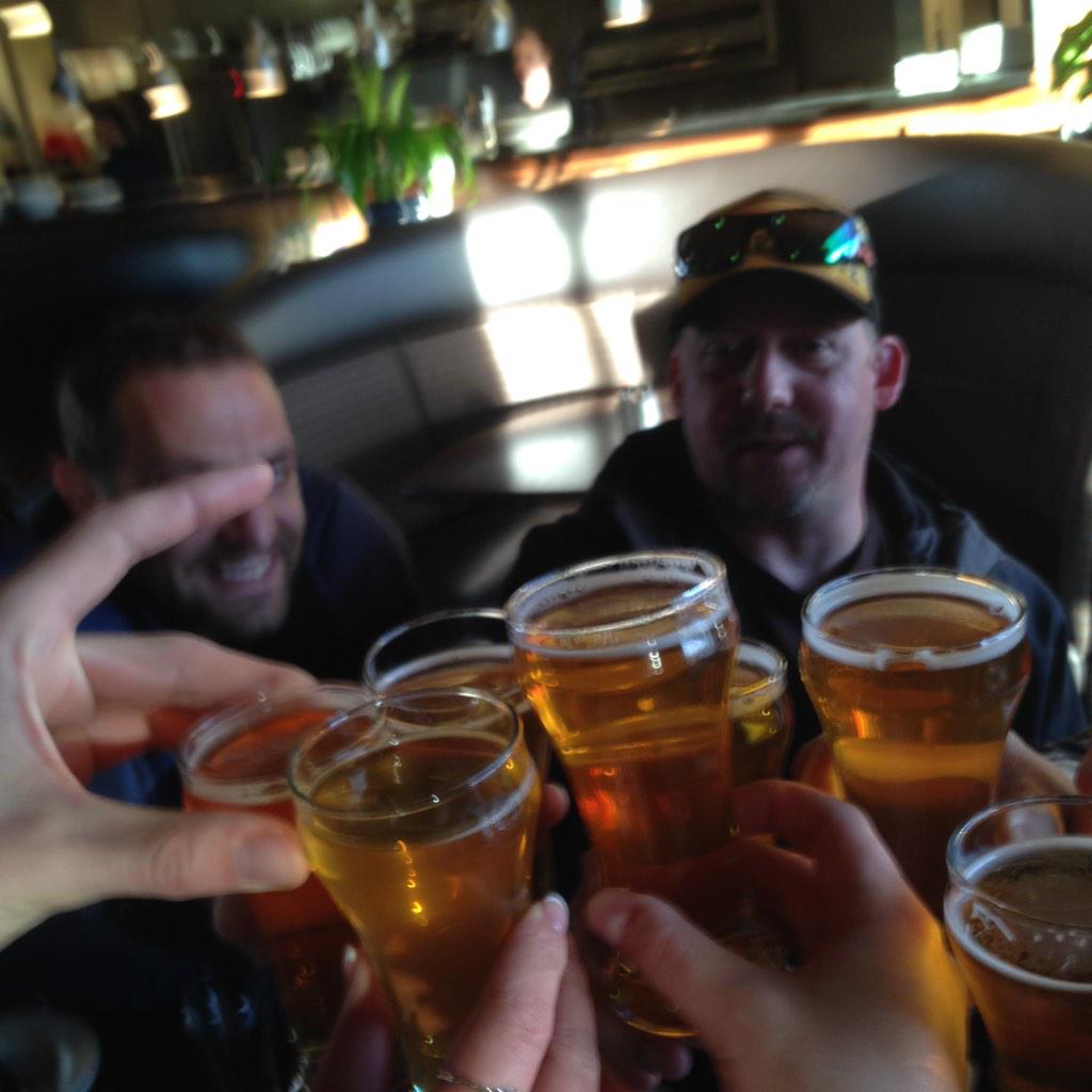 Cheers to an awesome view of the Deschutes River from <a href="/OldMillBrewWerk/">Old Mill Brew Wërks</a> 's such a fun your with <a href="/WanderlustTours/">Wanderlust Tours | Bend, Oregon</a>