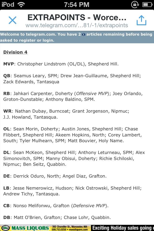 Qrsd_Football's tweet photo. Congrats to @LordChase15 and @Ben_Seitz50 for making the division 4 All-star team http://t.co/1mUOvsX6PM