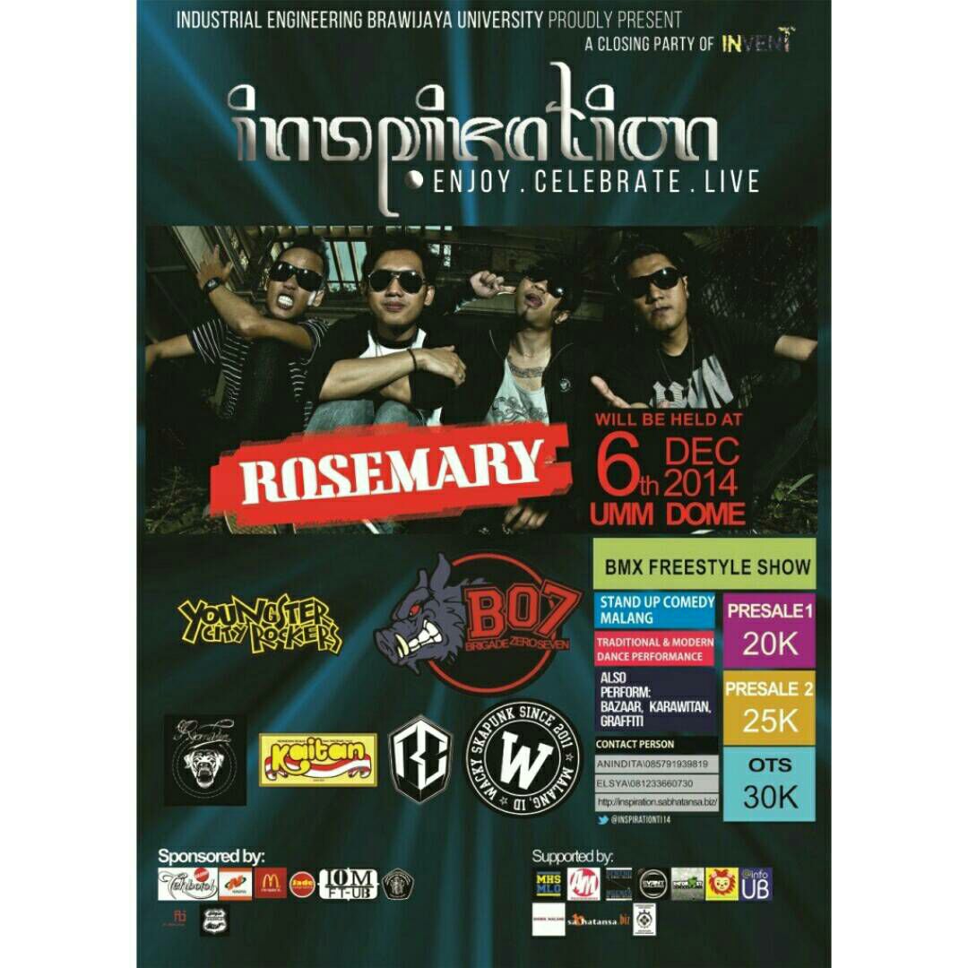 INSPIRATION 2014 | 6 Des 2014 | DOME UMM | GS : <a href="/ROSEMARYsk8punk/">ROSEMARY SKATEPUNK</a> <a href="/mahasiswamlg/">Mahasiswa ½ Malang</a> <a href="/InfoMalangRaya/">Info Malang Raya</a> <a href="/EVENT_MALANG/">IG:  EVENT_MALANG</a> <a href="/infoUB/">IG - LINE : infoub</a>