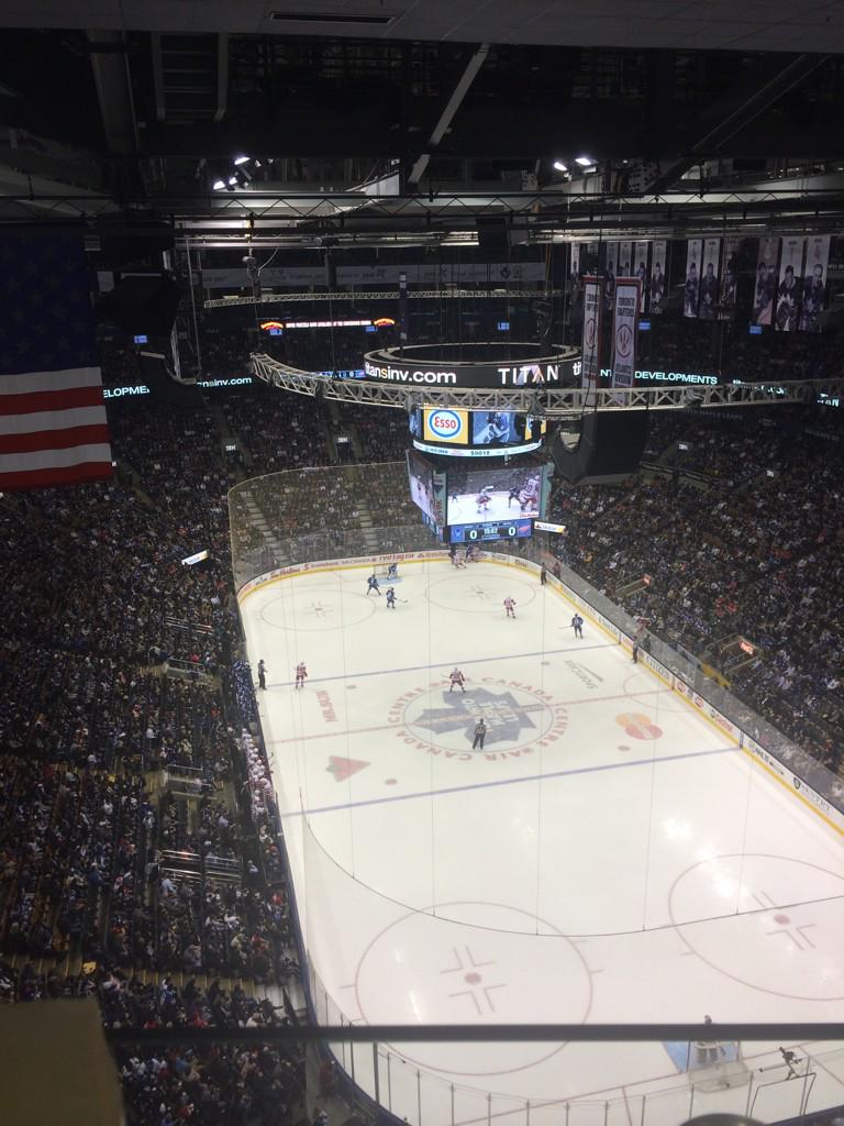 adamouimet's tweet photo. Not a bad view from the @TheFordFANatic zone at the ACC. Thanks @Ford http://t.co/DM6Z5OYTkf