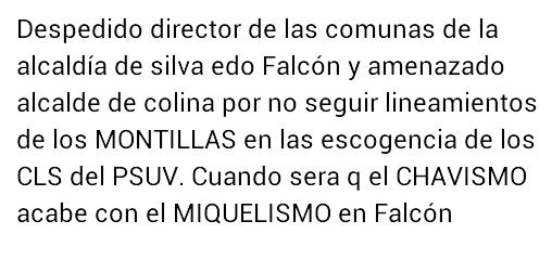 elmontaraz871's tweet photo. .@NESTOROCANDO .@NESTOROcahdo .@psuvfalcon .@Tte_Martinez .@arefsat .@PrensaCoro .@Corovirtual .@elchivodecoro http://t.co/Xg2ACru0Tj