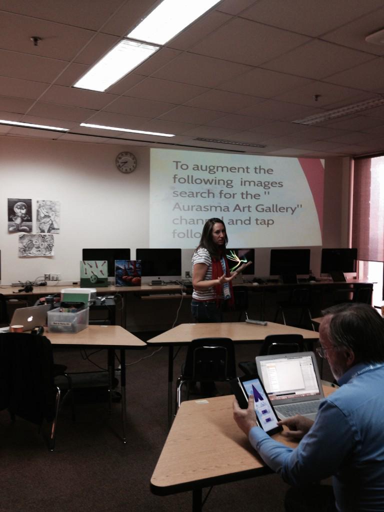TheiPadSummit's tweet photo. Our own cassie p rocking her augmented reality session! #aesdelhi http://t.co/vCMhECIhwy