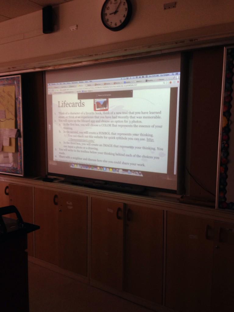TheiPadSummit's tweet photo. Using life cards to make thinking visible go Liv!! #aesdelhi #theipadsummit http://t.co/BgE6DGKHuc