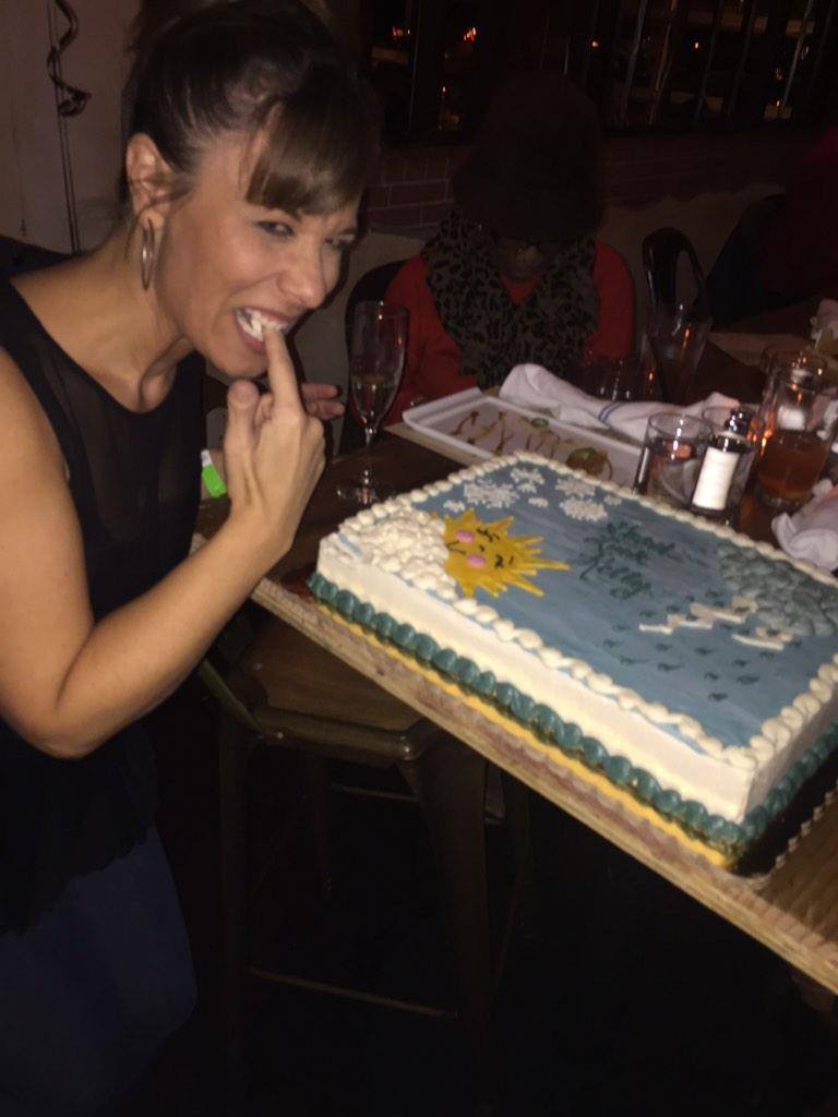 KellyFranson's tweet photo. Weather cake! MT @BrigidaMack: What's a party w/o cake??? @KellyFranson - we will miss you SO much! #SendofftoSeattle http://t.co/B0CHZbgzSi