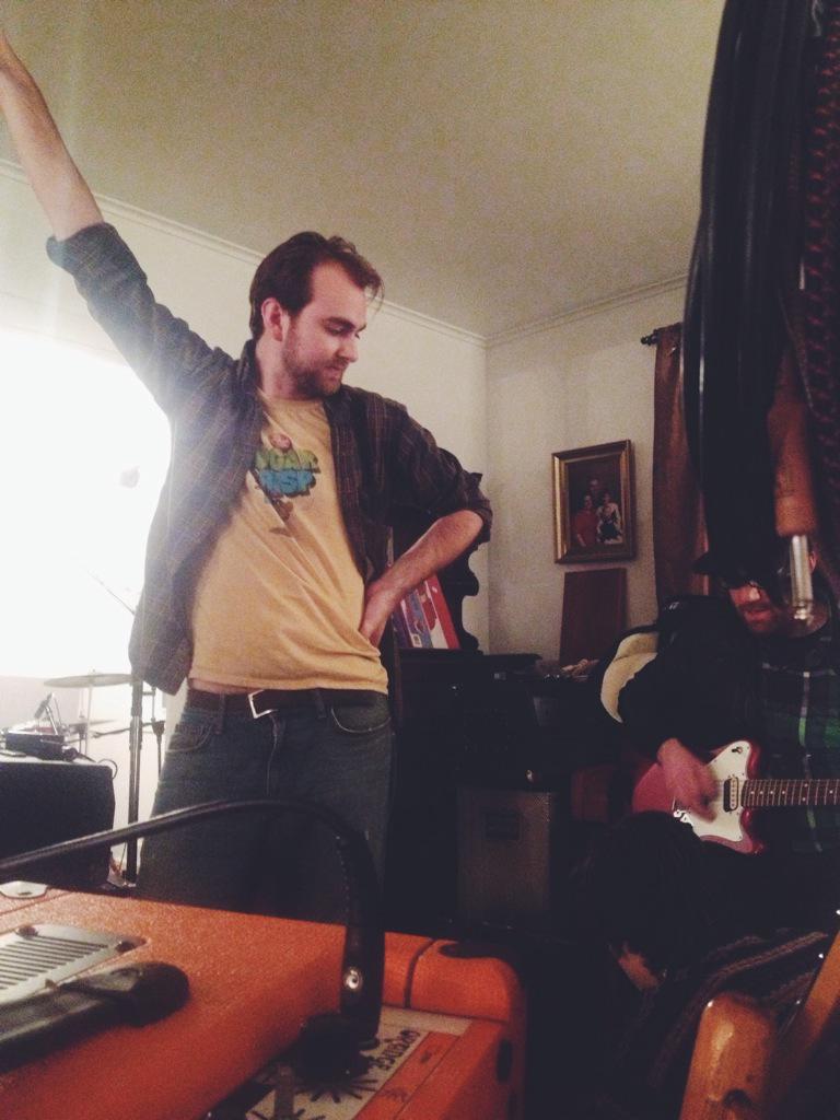 Joe's wild about finishing drums for the album tonight! Monday night guitars/vox and it's all done