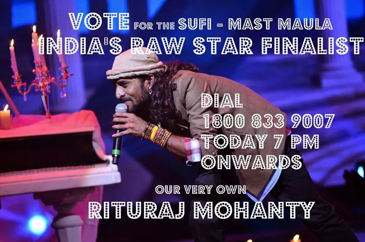 sameet82's tweet photo. Vote for #indiasrawstar finalist Rituraj mohanty today after 7pm.Dial 1800 833 9007 @BBSRBuzz @otvnews @timesofindia http://t.co/WQ280SMiEr