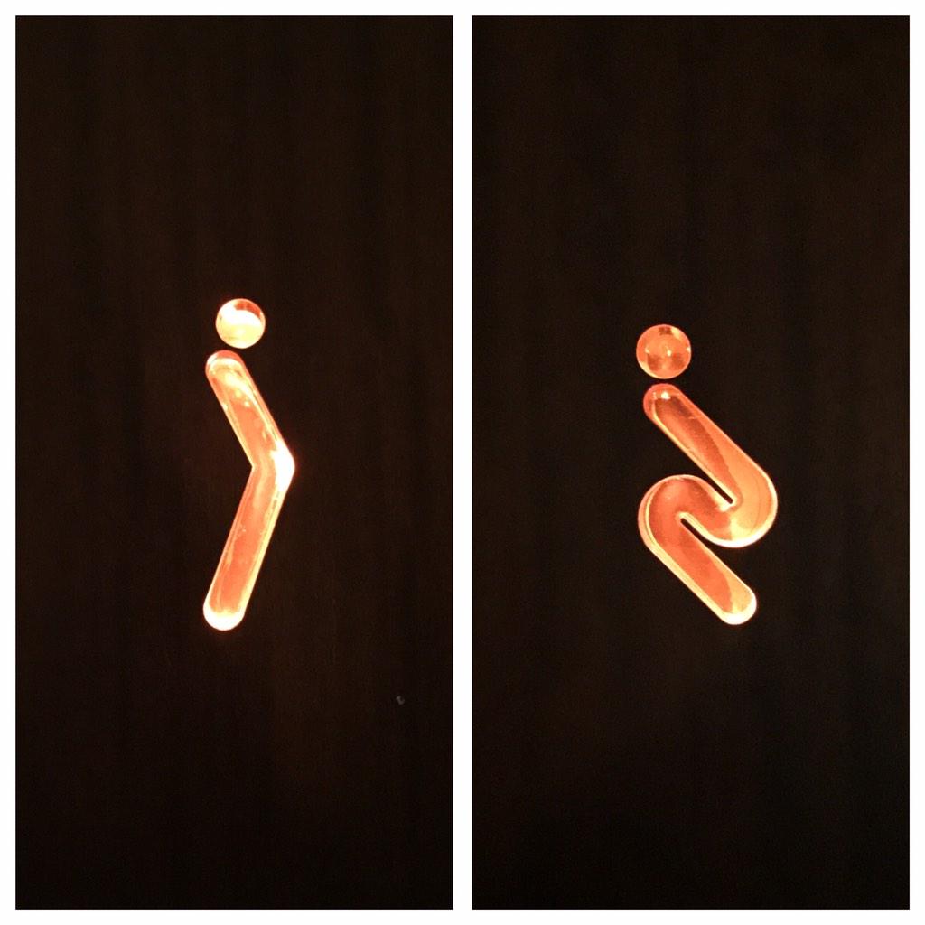 stuartfreestone's tweet image. Toilet signage at Busaba Eathai #Bicestervillage stretches convention to the outer edge of clarity #bravemove
