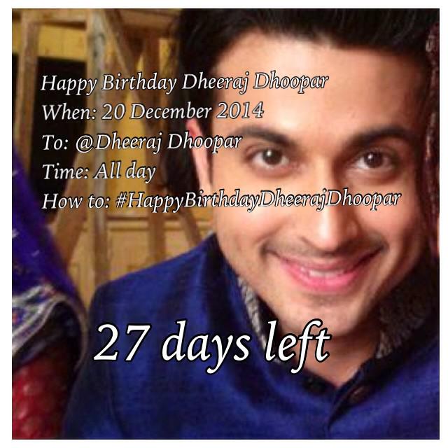 PremarSsk's tweet photo. @ColorsTV @SSKOnColors @ColorsTVUK #HappyBirthdayDheerajDhoopar #20Dec2014 http://t.co/uSzvQKX92o