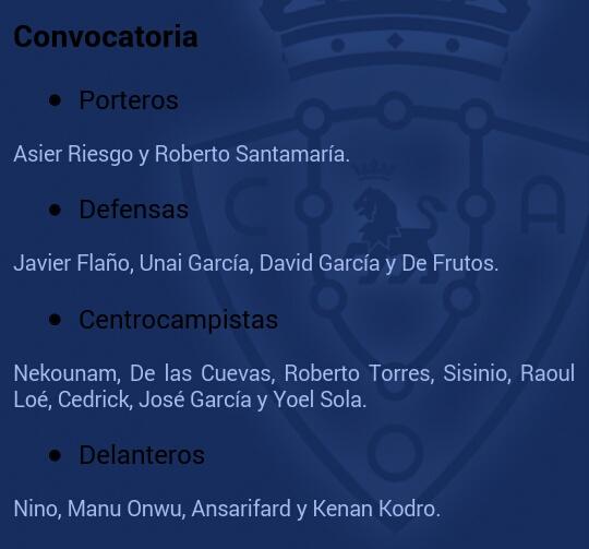 osasuna_total's tweet photo. Convocatoria de Osasuna para el partido ante el Albacete: http://t.co/AEsV64pZw7