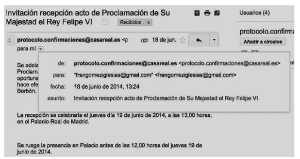 frannicolas_'s tweet photo. Aquí os dejo una de las miles de pruebas que tengo. El mail de la casa real invitándome a la party http://t.co/l3O5m8owqK