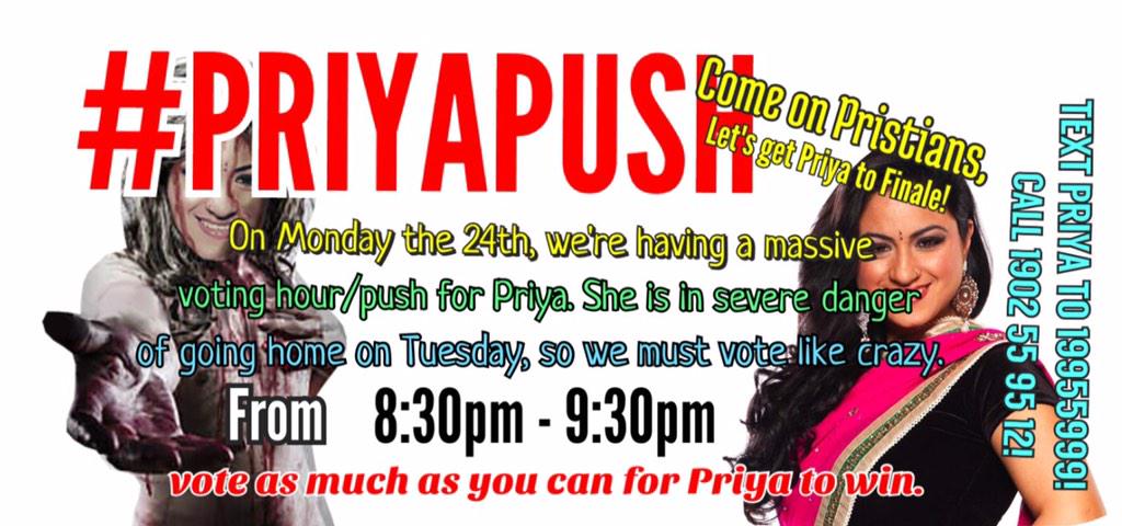 TeamPriyaBB's tweet photo. @Kaitoshion16 Please help spread the word! :) #PriyaPush #PriyaBBAU http://t.co/6iHruit1Dj