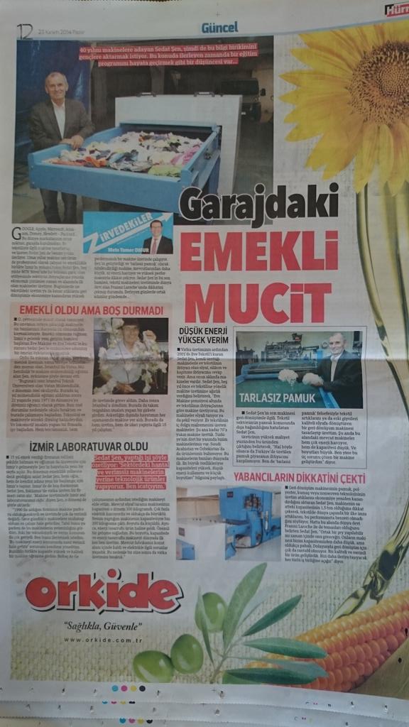 Bugün #hürriyetege de Garajda mucit var röportajı yayımlanmıştır.