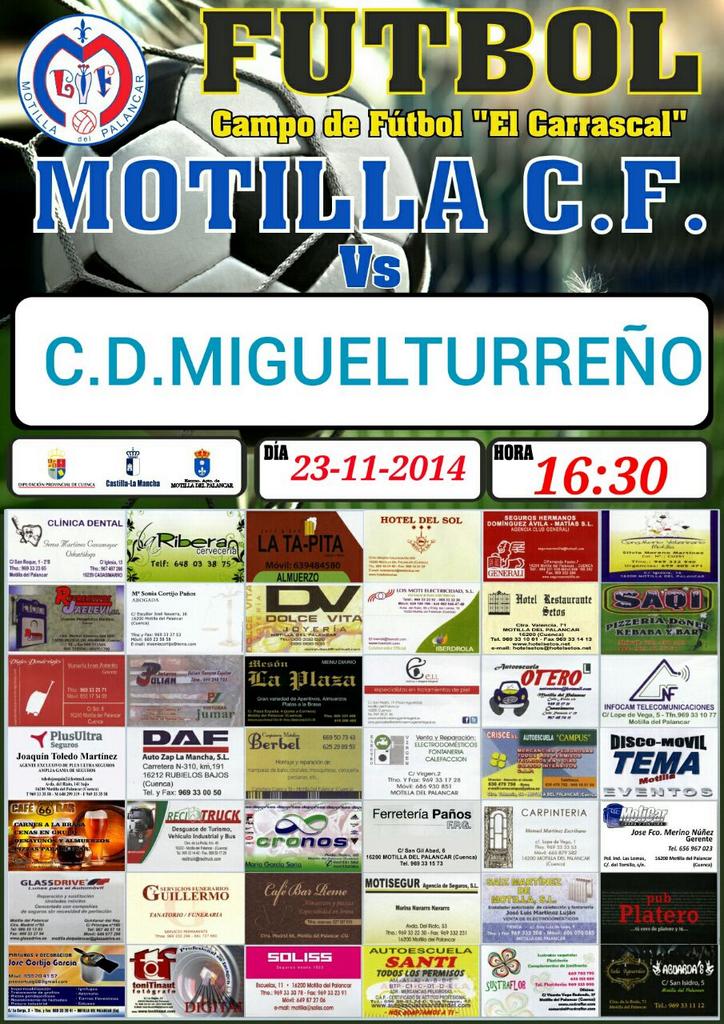 Motillacf's tweet photo. Tras la victoria ayer del juvenil, es turno del Motilla cf
Motilla cf - CD Miguelturreño
#TodosAlCarrascal http://t.co/orPCf7BV52