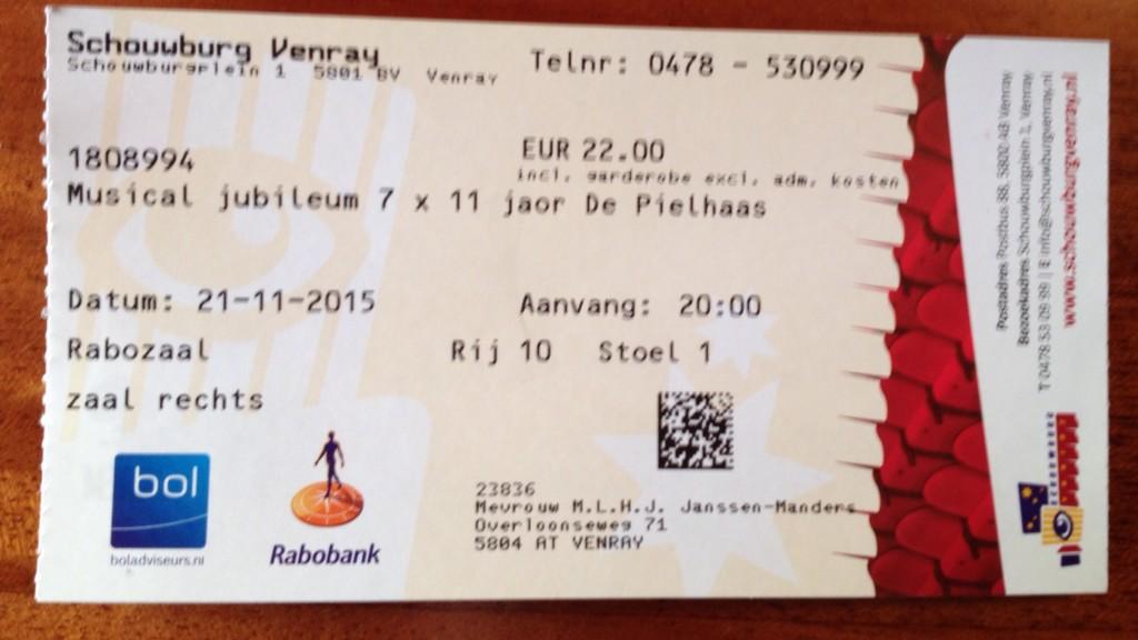 Ik ben erbij. Musical jubileum 7 x 11 jaor Piëlhaas. Kaarten nu, voor Sint en Kerstman, te koop bij de schouwburg!!!