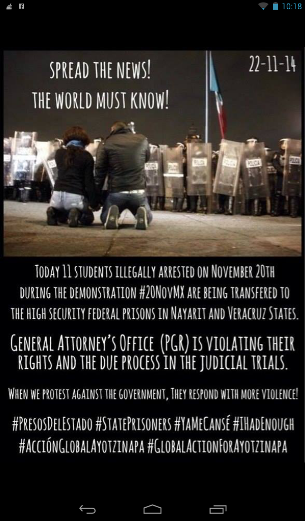 KeniLaDeJalisco's tweet photo. Seeking justice makes you a terrorist? #YaMeCanse http://t.co/3ZIMIALj2L