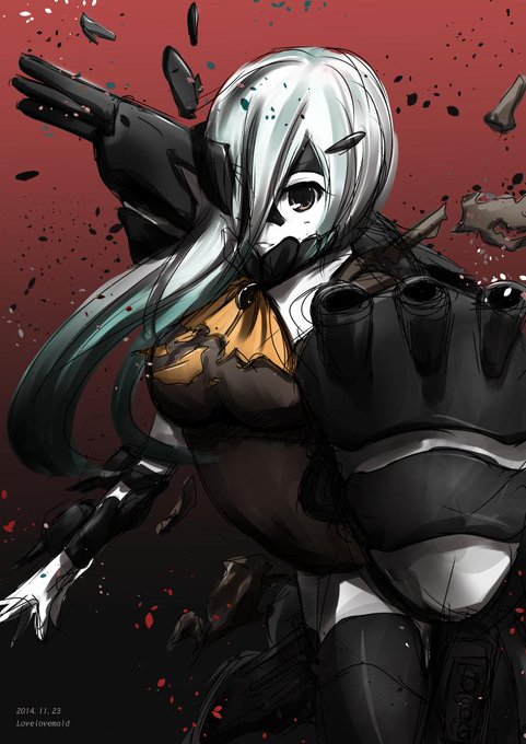 「ホォーッ、テイトクジャン、チーッス」 #艦これ版深夜の真剣お絵描き60分一本勝負 