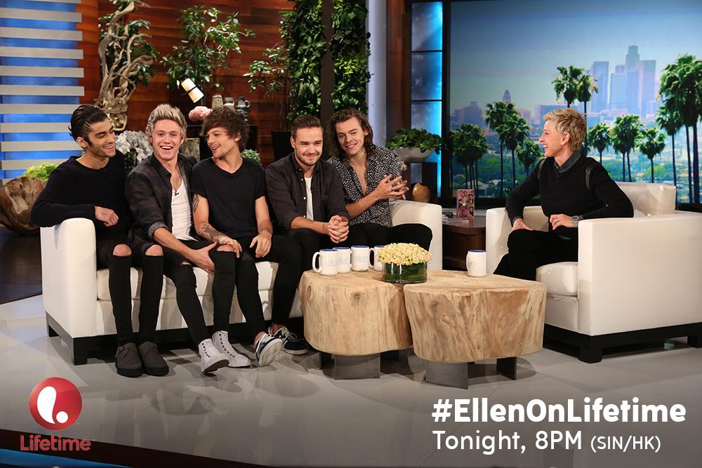 LifetimeAsia's tweet photo. The 1D boys are on Ellen tonight, 8pm! Don't miss them! #EllenOnLifetime #OneDirectionOnEllen #onedirection http://t.co/0h044A6YBw