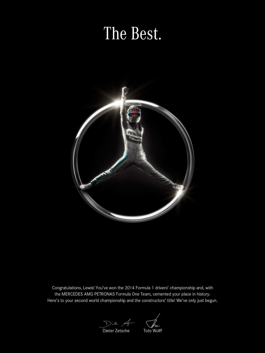 MercedesAMG's tweet photo. Congratulations, @LewisHamilton ! Here's to your 2nd world championship &amp; the contructors' title! We've just begun. http://t.co/DqJYz24NVZ