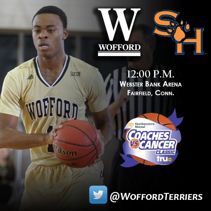WoffordTerriers's tweet photo. Men's basketball goes for a weekend sweep. @WoffordMBB vs. Sam Houston State, 12pm.

#ConquerAndPrevail @CVCClassic http://t.co/ZKOfUie0EZ