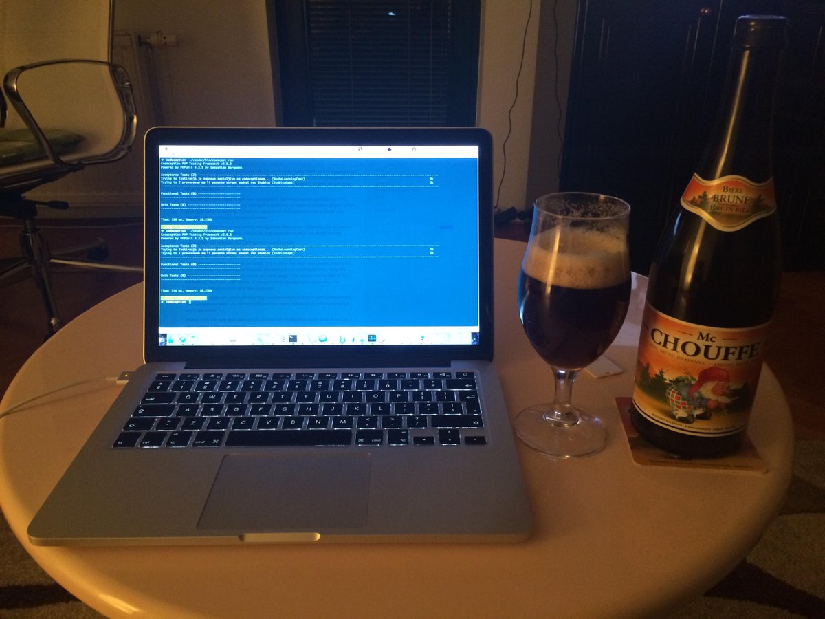 lmuzinic's tweet photo. And a great choice of beer RT @milosavljevic: Sunday is the perfect day to start with codeception #phptday http://t.co/KmEelM0TSg