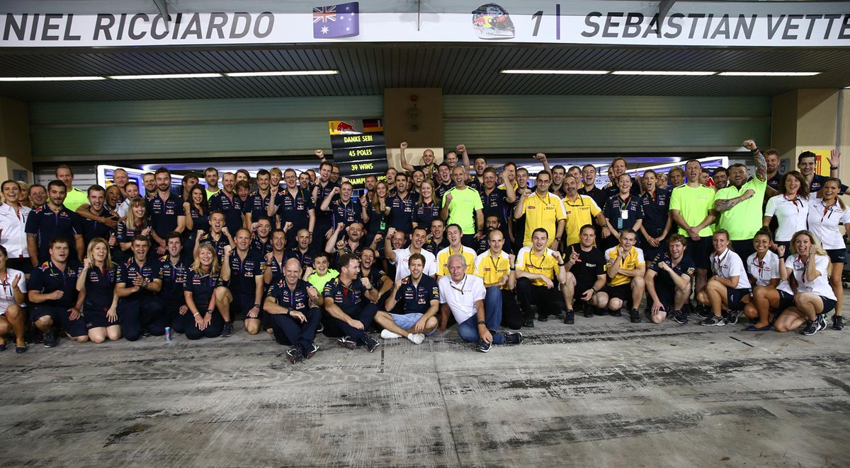 And here you have it, Seb's final photo with the Race Team from the #AbuDhabiGP. #DankeSeb