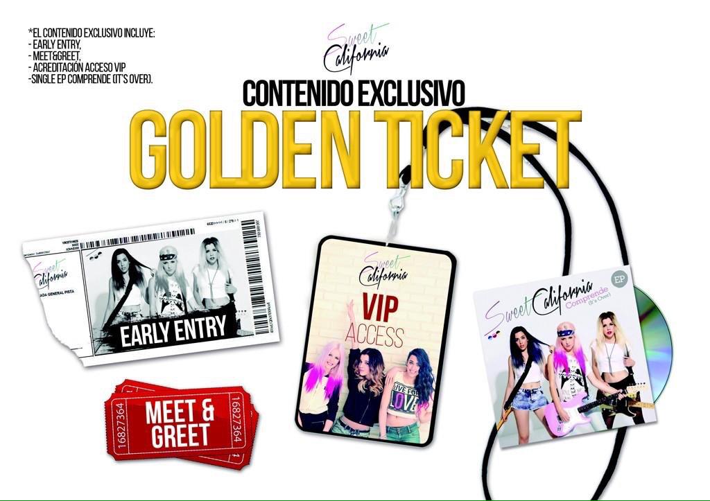 SweetCalifornia's tweet photo. Las entradas de la gira costarán:

General: 15 euros
Golden: 25 euros
(Incluye todo esto)

+ info mañana en FB http://t.co/Hqd9NwSJ1E