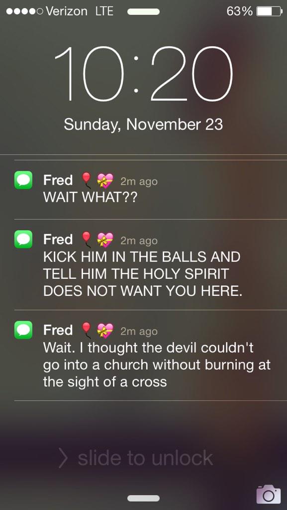 regallyjay's tweet photo. When the devil shows up at church #actuallysatan http://t.co/Qik1nT538j