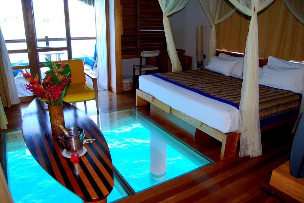 Earth On Twitter Glass Floor Bedroom In Bora Bora Http T Co