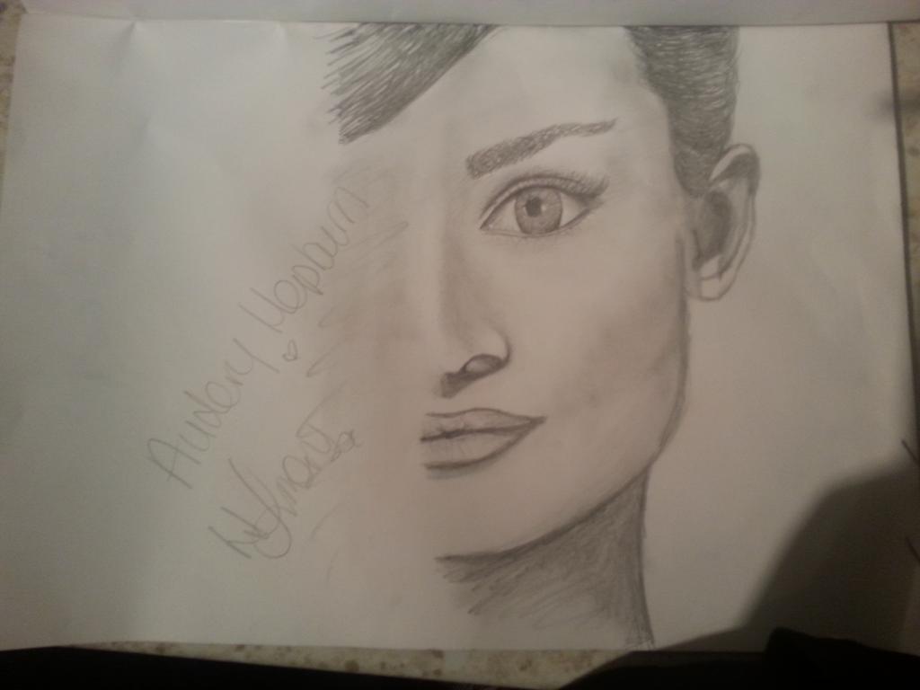CroftHannah955's tweet photo. My Audrey Hepburn drawing http://t.co/NqqQyANVly